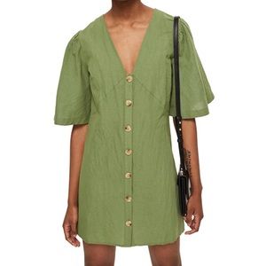 Green button down dress